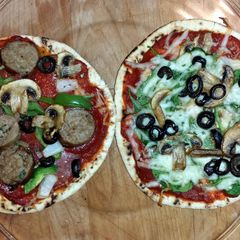 A picture of Pita bread pizza.