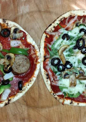A picture of Pita bread pizza.