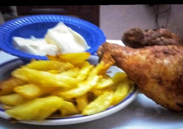 Recipe of Award-winning Spicy Chicken with fries Cooking Basics for Beginners