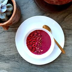 A picture of Raspberry beetroot smoothie.