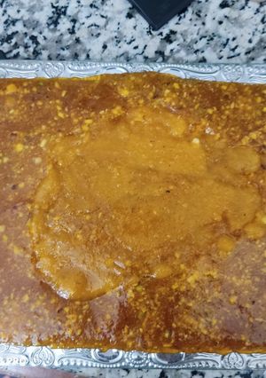 عکسی از دستور نبات زعفرونی با مغز پسته