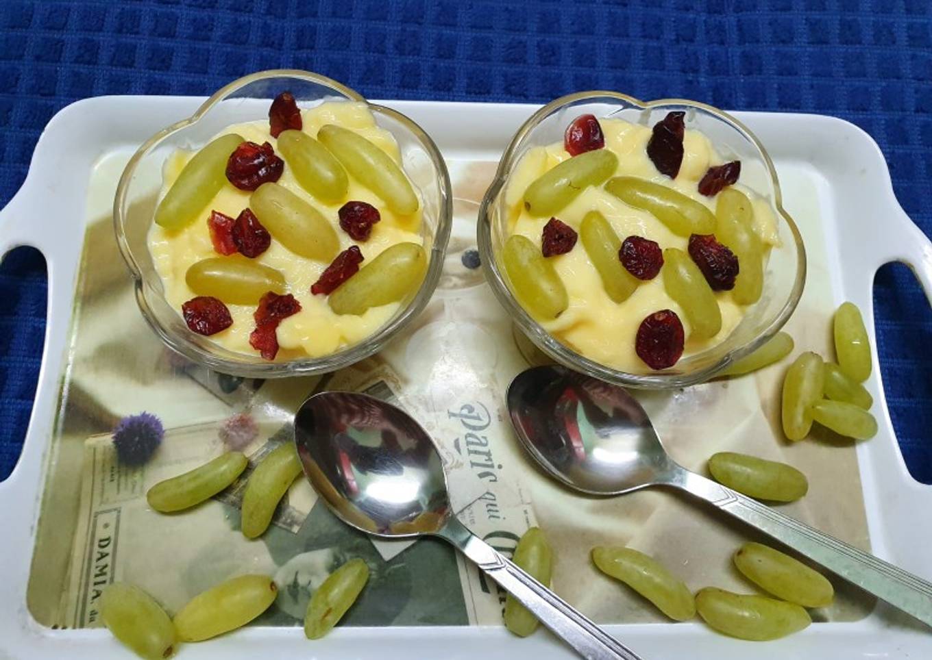 Grapes and Cranberries Custard