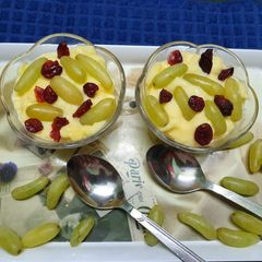 A picture of Grapes and Cranberries Custard.