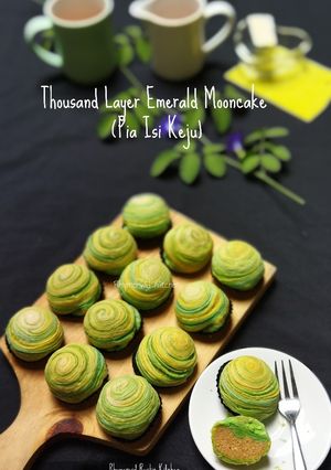 Foto resep Thousand Layer Emerald Mooncake (Pia lapis Isi Keju)