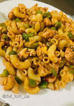 A picture of Chicken Masala Macaroni.