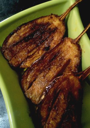 A picture of Baigan Bhaja / Brinjal Tawa Fry / Fried Eggplants :).