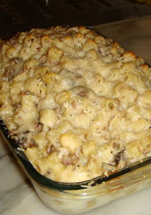 A picture of Mushroom-n-Minced-Meat Pasta Bake.