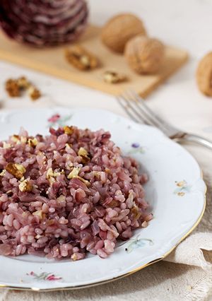 Foto di Risotto al radicchio e noci