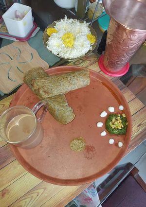 A picture of Pearl millet & horse gram dosa.
