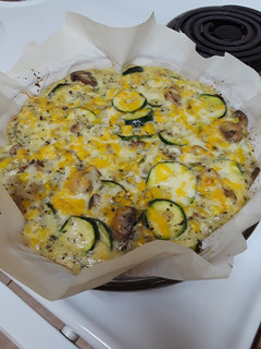 A picture of Zucchini and Sweet Corn Crustless Pie.