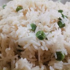 A picture of Mattar pulao.