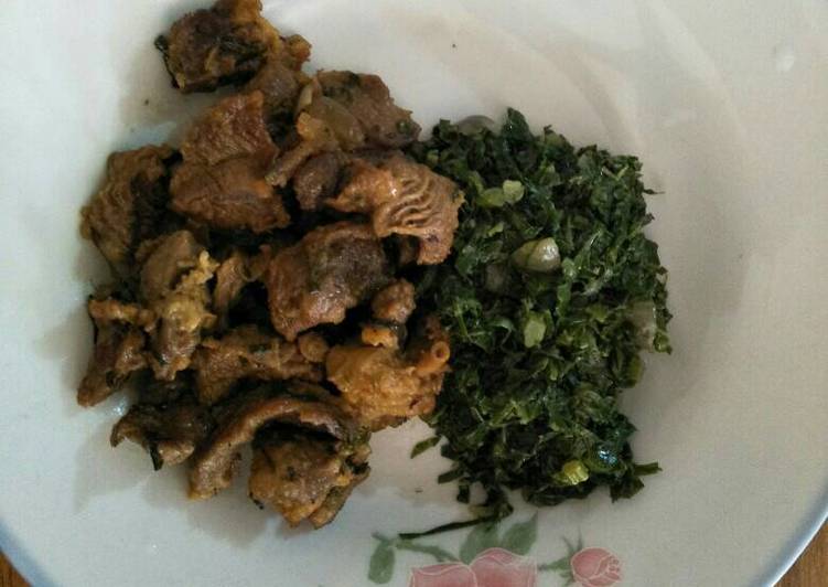 Easiest Way to Prepare Ultimate Fried beef with greens