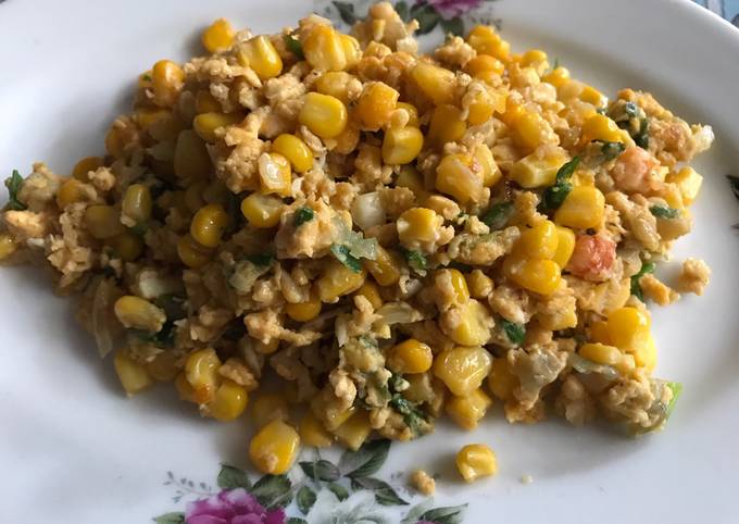 Resep membuat Orak arik telur udang &amp; jagung simple  sesuai selera