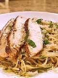 Aglio e Olio with blackened chicken