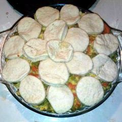 A picture of Chicken Potpie with Biscuits.
