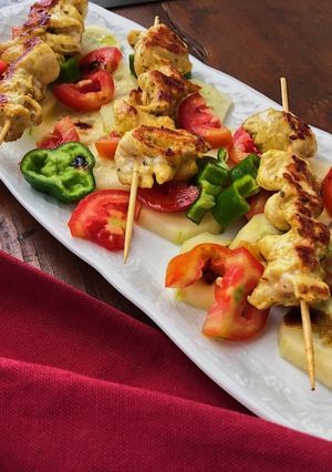 Foto di Spiedini di pollo speziati