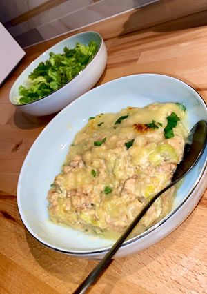 A picture of Salmon & Wild Garlic Parmentier.