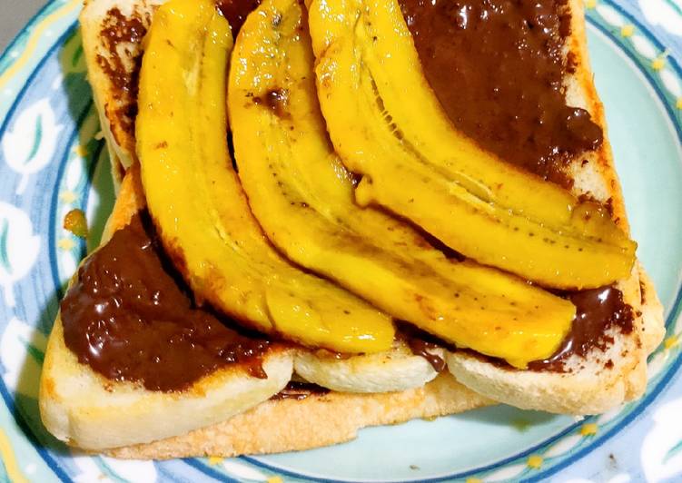 Pisang bakar roti coklat Teflon