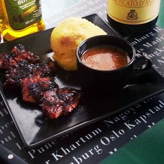 A picture of Vinegar Marinated Grilled Chicken (in english & bahasa).