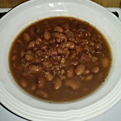 A picture of Thomas' slow cooked beans.