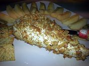 A picture of brie cheese and walnut