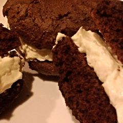 A picture of Ginormus Chocolate Whoopie Pies.
