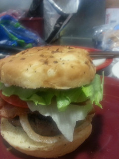 A picture of Dry ranch venison bacon burgers.
