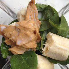 A picture of Peanut Butter Banana Green Smoothie.