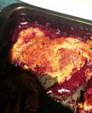 Delicious Rasberry-Peach "Dump Cake"