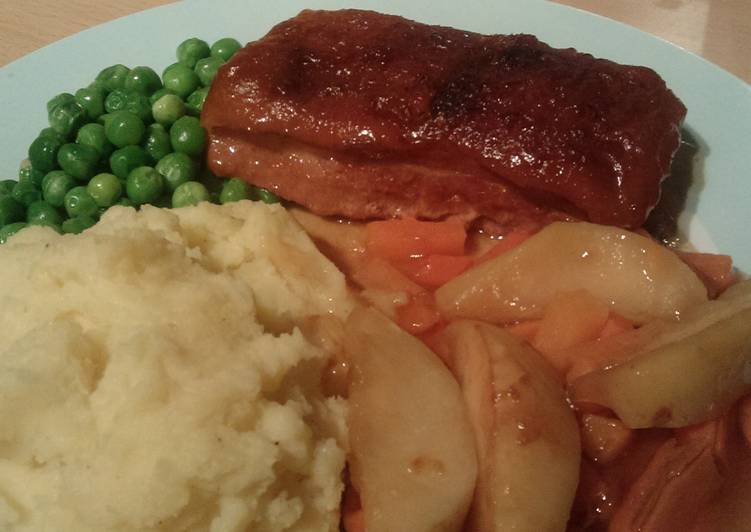 Simple Way to Prepare Quick Vickys Roast Belly of Pork w/ Apple &amp; Cider Gravy GF DF EF SF NF