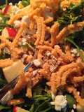 Summer Arugula tossed with Chicken, Goat Cheese, & Apple