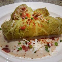 A picture of Chicken Cabbage Rolls.