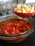 My Chorizo and Chili Beef Bake with Homemade Chips 😊