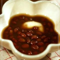 A picture of Zenzai (Sweet Red Bean Soup) in the Pressure Cooker!.