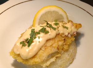 Foto resep Butter rice with creamy lemon sauce with dory crispy