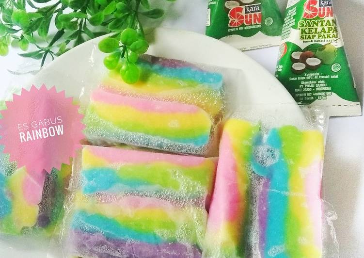 Langkah Mudah untuk Membuat Es Gabus rainbow Anti Gagal