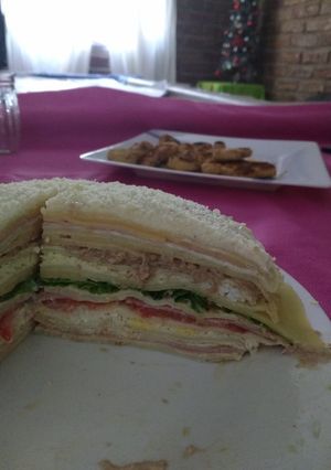 Una foto de Torre de panqueques o Fiambre Aleman. Sin gluten !