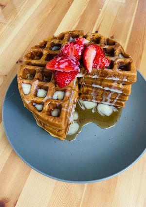 A picture of Homemade Belgian Waffles.