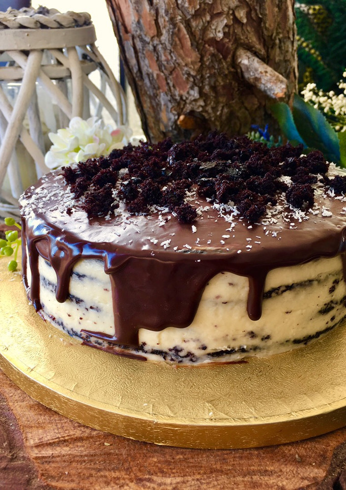 Una foto de Tarta de chocolate Hershey’s con coco 🍫 🥥