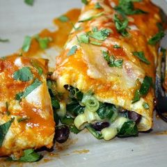 A picture of Spinach & Black Bean Enchiladas.