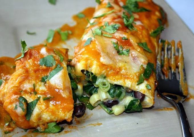 Recipe of Speedy Spinach &amp; Black Bean Enchiladas