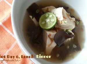 Foto resep Menu Diet GM hari ke 6, Sup tahu jamur kuping (makan siang)