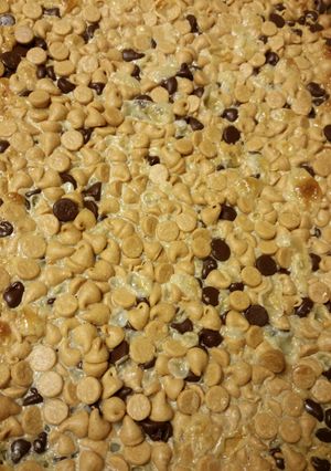 A picture of Chocolate & Peanut Butter Cookie Bars.