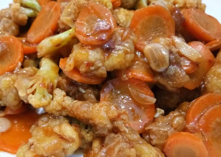 Langkah Mudah untuk Membuat Ayam crispy sayur saus teriyaki Anti Gagal