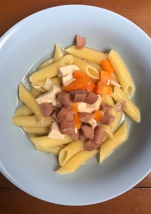 Foto resep Makanan AnakSup Penne Ziti isi Sosis, tahu & wortel