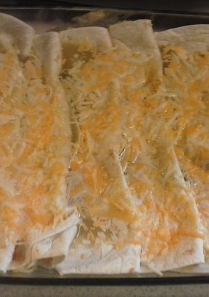 A picture of Cary's green chile chicken enchiladas.