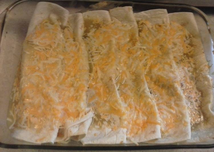 Cary's green chile chicken enchiladas