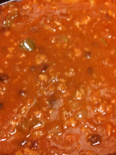 A picture of Alligator chili and beans.