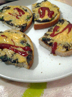 A picture of Zapiekanki - Polish Pizza Bread.