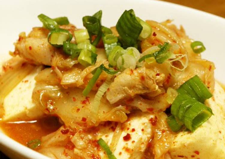 Recipe of Quick Super Quick Kimchi &amp; Tofu Simmer in the Microwave